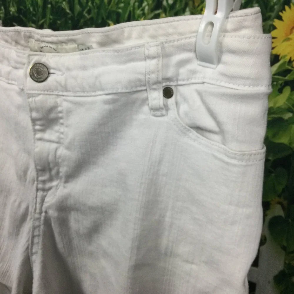 Torrid Denim White Jean Shorts Frayed Hem 26